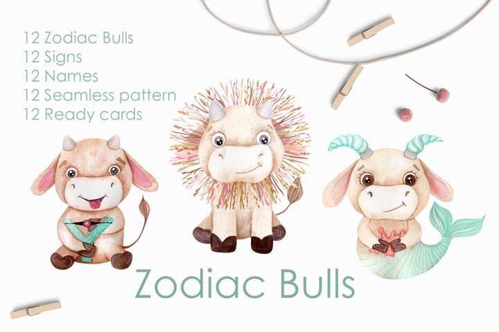 Free Watercolor Bulls Zodiac 2021 Images