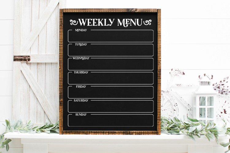 Free Weekly Menu Planner SVG File