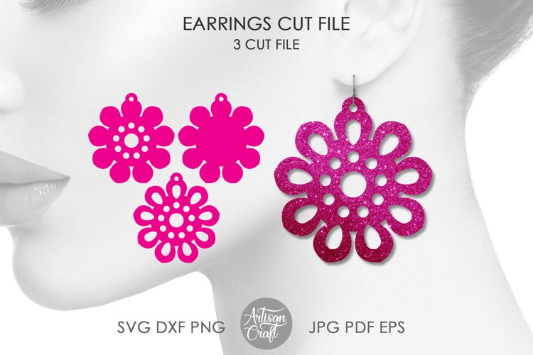 Free Floral earrings SVG File
