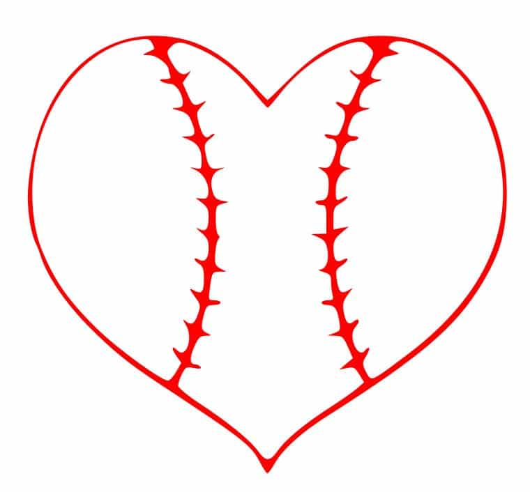 Free Baseball Heart SVG File