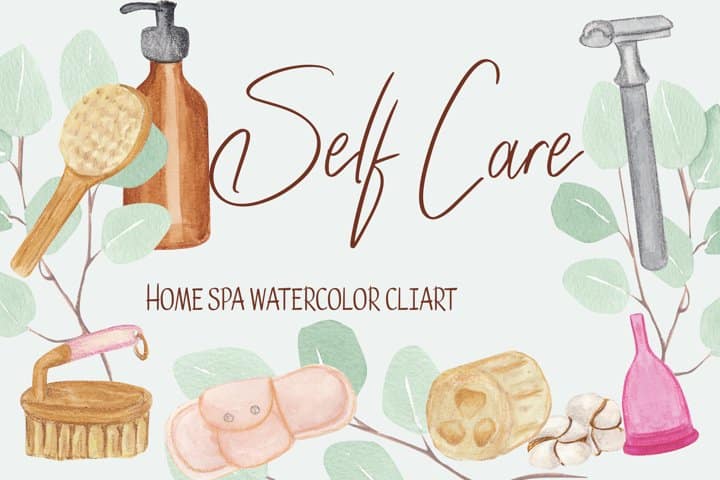 Free Self care clipart, home spa illustration Files