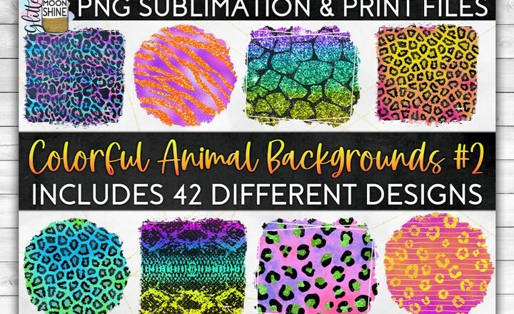 Colorful Animal Print Bundle 42 Sublimation Background PNG