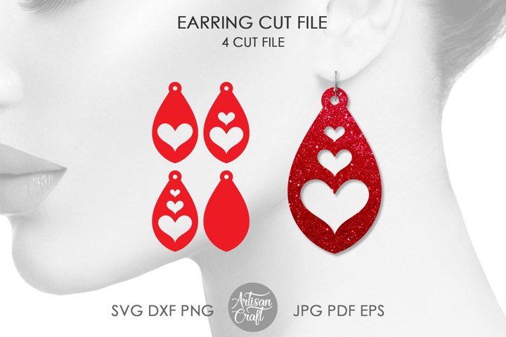 Cute earrings in teardrop shape for making Valentine's jewelry. The earrings can be mixed and matched to create style as desired.