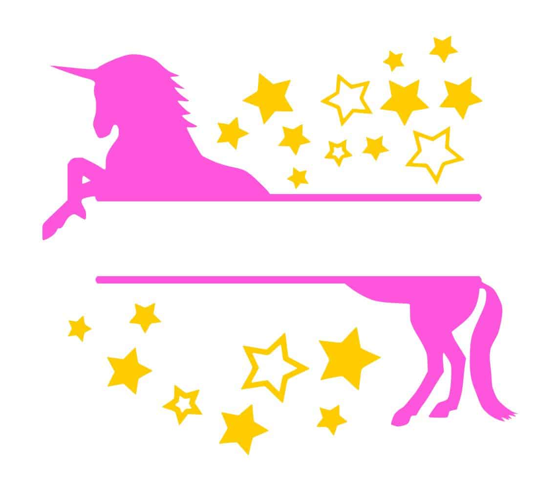 Free Unicorn Monogram SVG Cutting File.