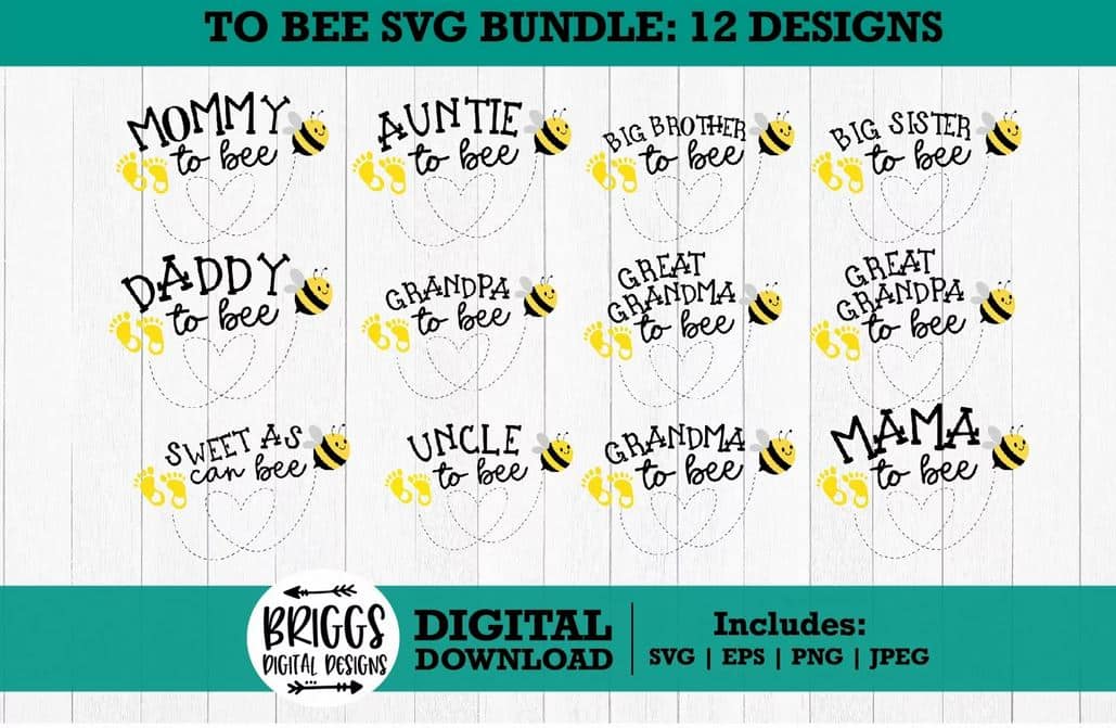 Free Mommy to Bee SVG Cutting File Bundle