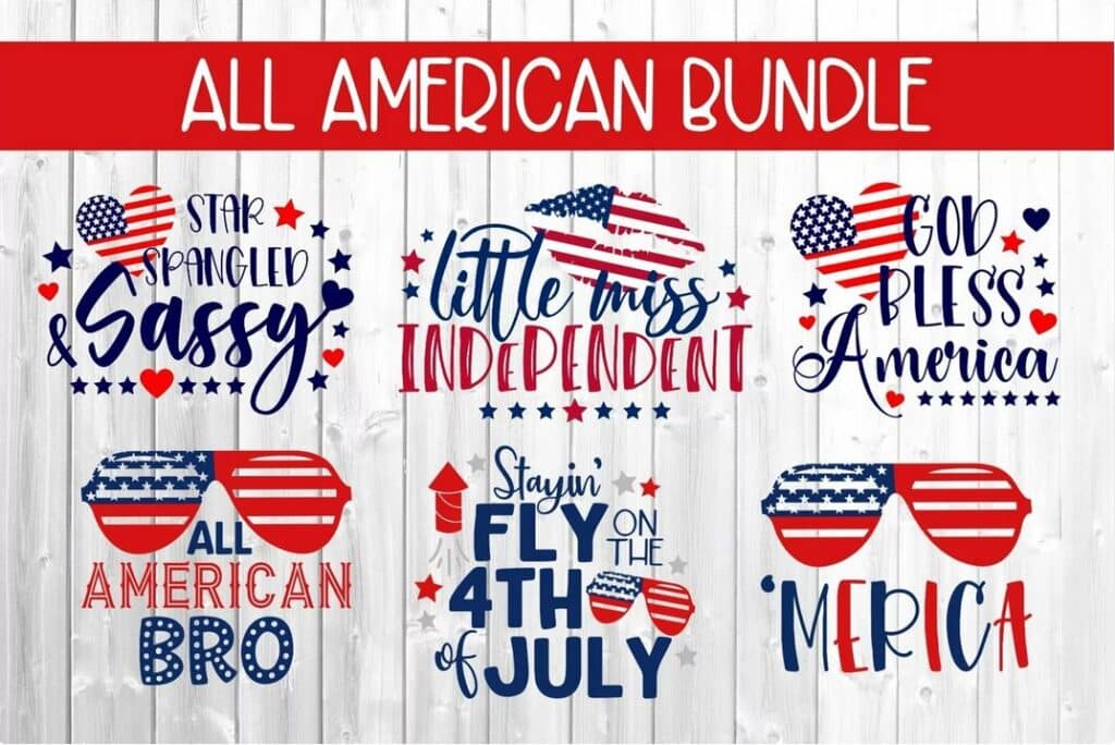 Free All American Patriotic Bundle DXF SVG PNG