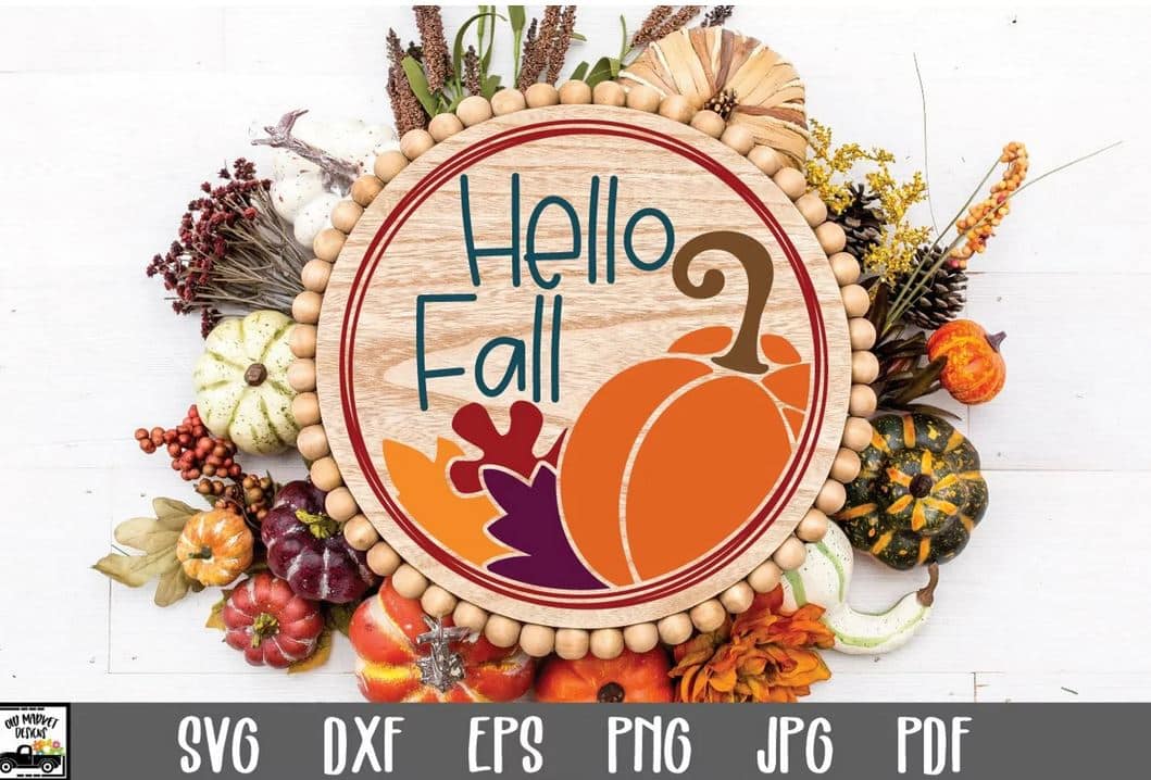 Free Hello Fall SVG EPS PNG File