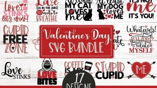 Huge Free Valentines Day SVG Bundle