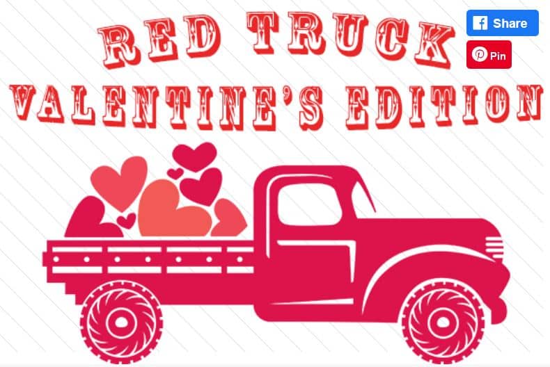 Free Valentines Truck SVG File