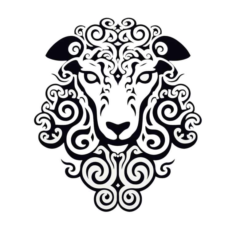 Free Sheep Tattoo Style SVG File