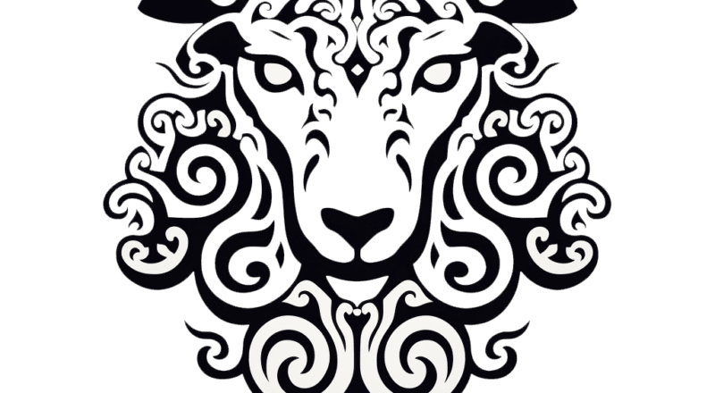 Free Sheep Tattoo Style SVG File