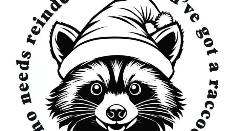 Raccoon Christmas SVG