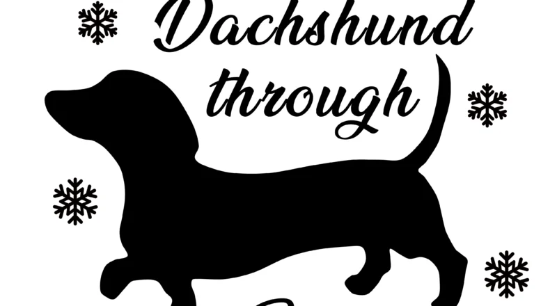 Free Dachshund through the Snow SVG File